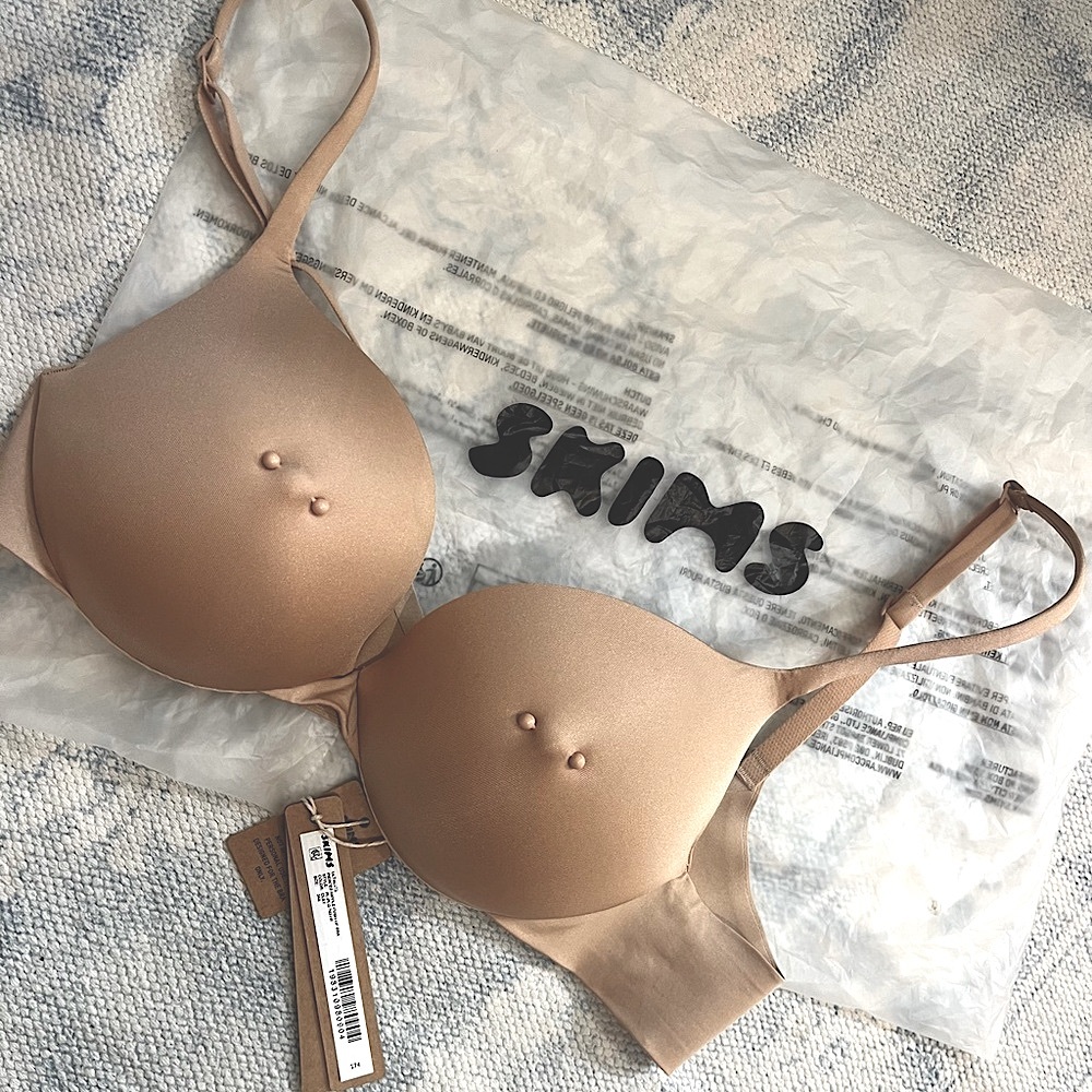 SKIMS Pierced Nipple Bra Tan 34A - Sold Out Online